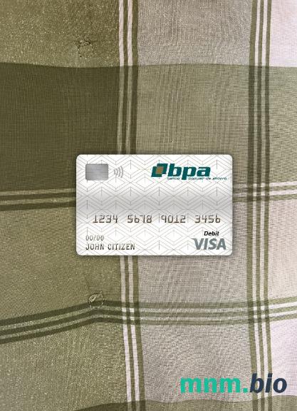 Cuba Banco popular de ahorro (bpa) bank visa obciążyć card wygląd fotograficzny skan PSD + zdjęcie
